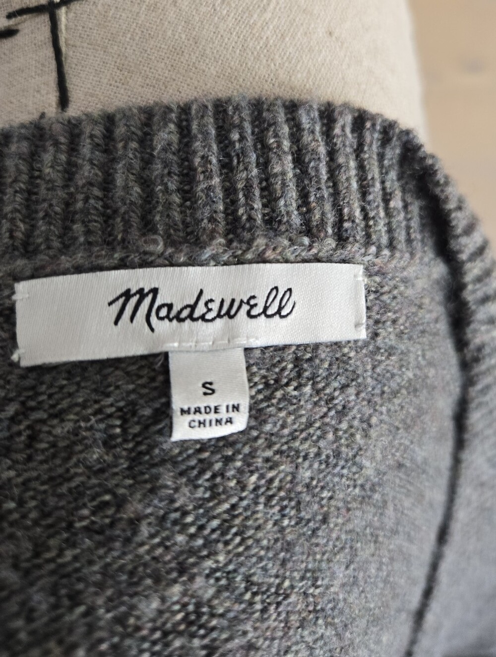 Madewell Oversize V-Neck Pocket Front Wool Blend Cardigan S - Picture 3 of 4